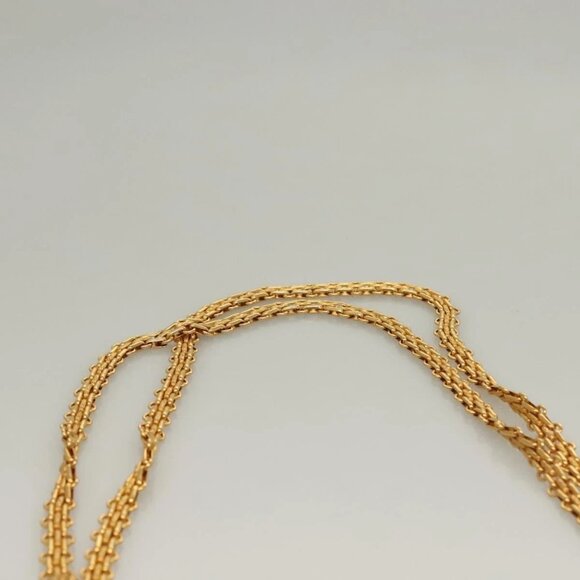 CHANEL Matelasse Chain Shoulder Bag cotton Navy Gold CC Auth - Picture 9 of 16